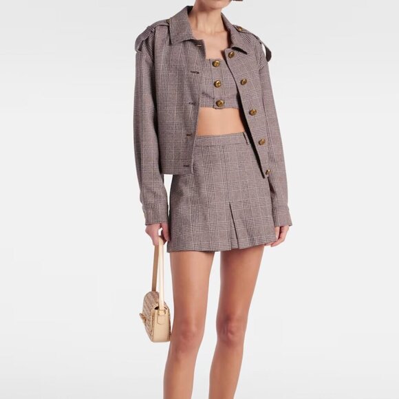 Aritzia Sunday Best Plaid Mini Skirt Sz 8 - Picture 1 of 7